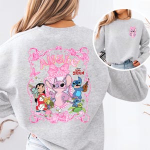 Coquette Bow Lilo and Stitch T-shirt, Disney Stitch Shirt, Magic Kingdom Shirt, Disneyland Shirt, Girly Women Disney Trip Comfort Colors image 3