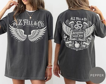A.Z. Fell Co Antiquarian and Unusual Books tshirt, AZFELL Graphic Tee, Aziraphale Crowley Fan Crewneck