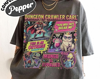 Dungeon Crawler Carl Retro Comfort Colors Shirt, Princess Donut and Mongo Graphic Tee, You Will Not Break Me Sci-Fi Reader Shirt