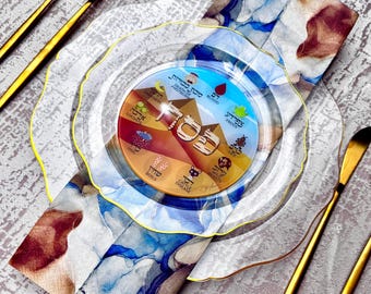 The OG Passover Seder Acrylic Coaster Set: Ten Plagues Design