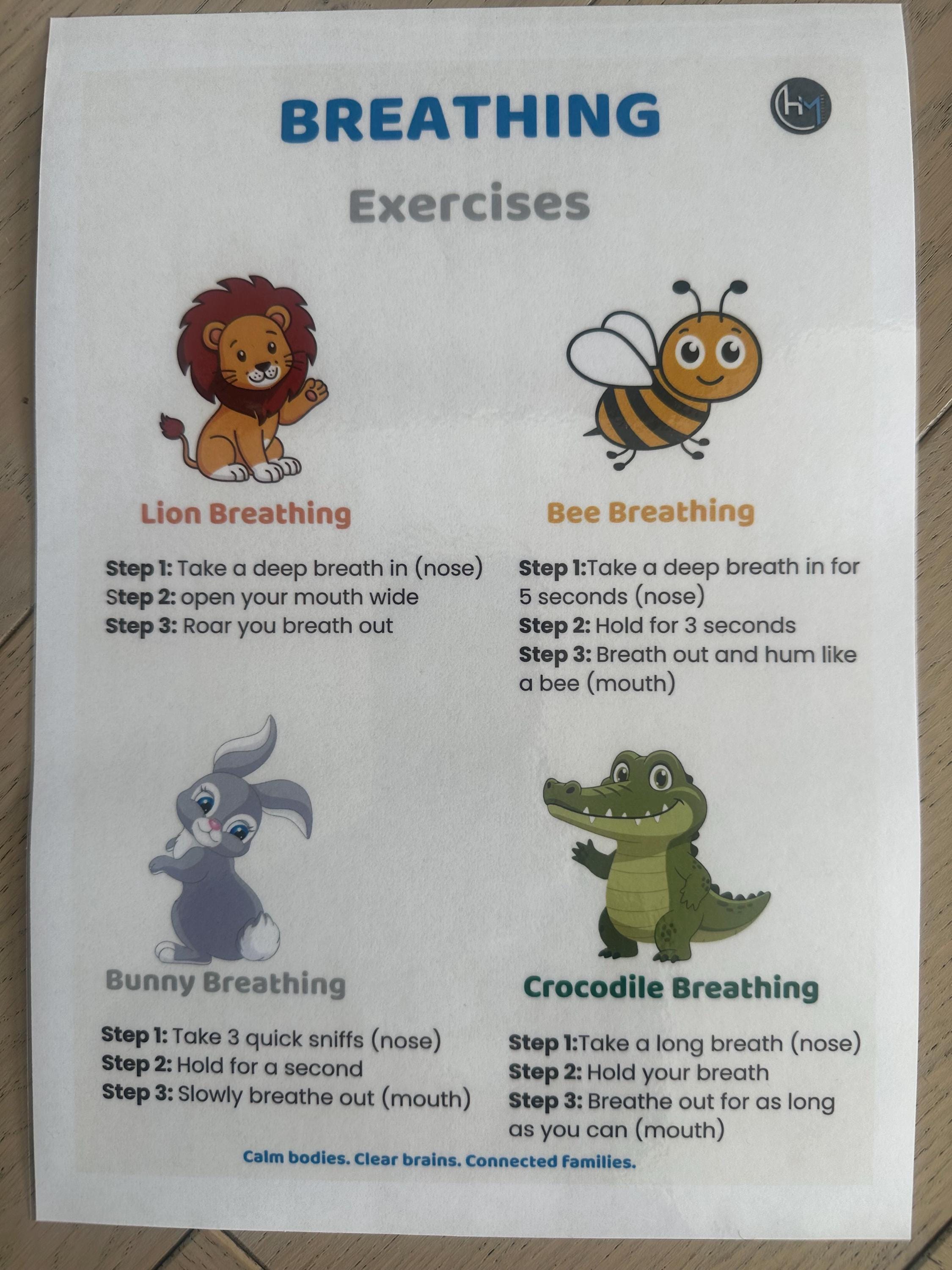 Kids Breathing Exercises Printable | Calm Down Breathing for Kids ...