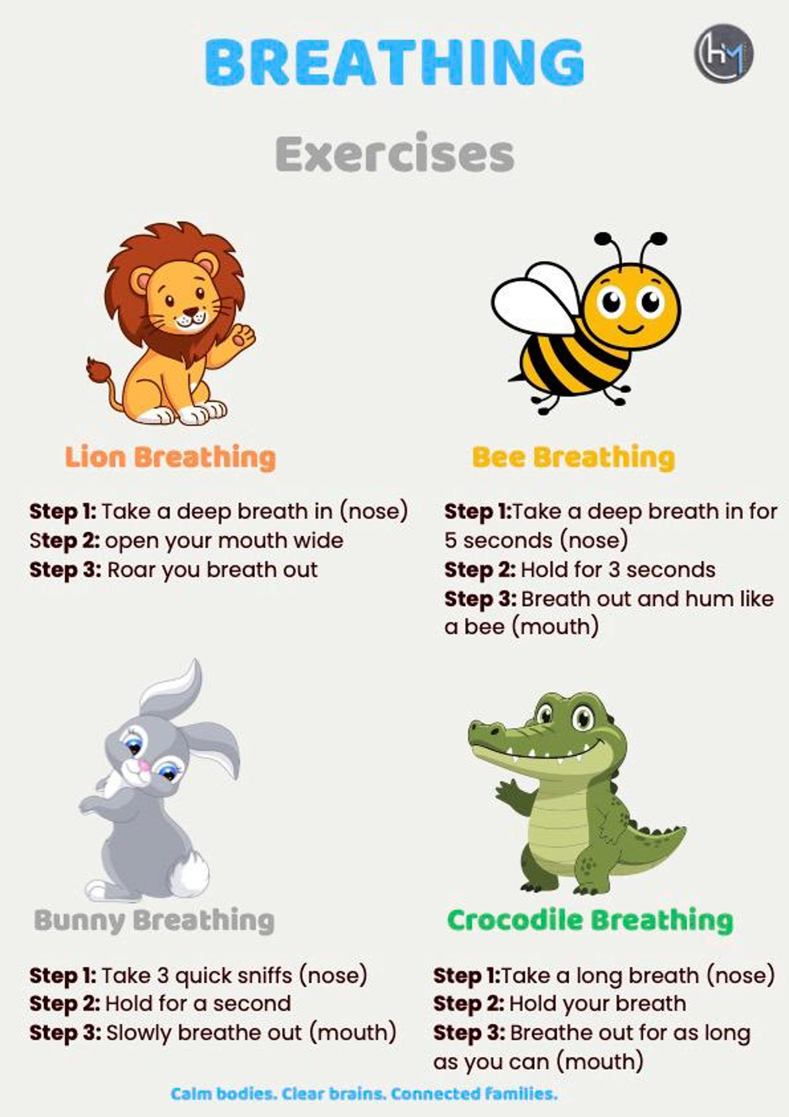 Kids Breathing Exercises Printable | Calm Down Breathing for Kids ...