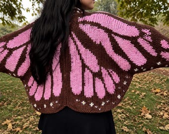 Crochet Butterfly Cardigan Pattern, Oversized Boho Sweater, Beginner Friendly (PDF Download)