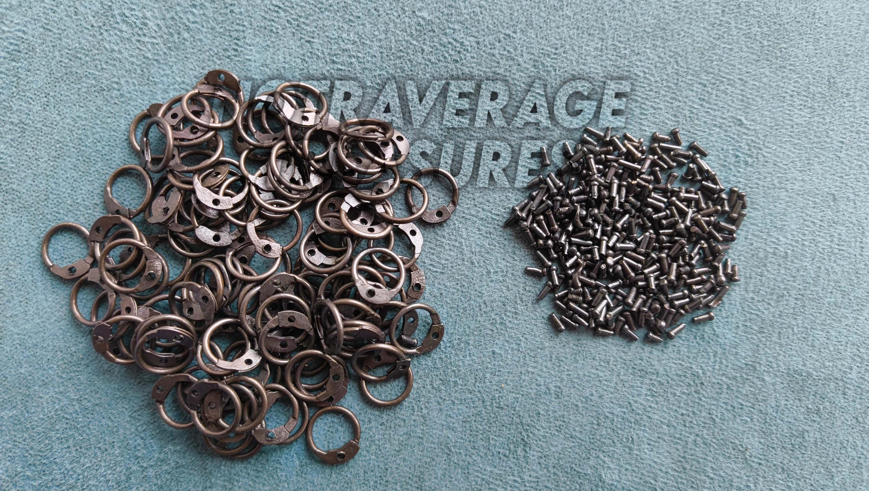 Black Riveted Round Rings With Dome Rivets – Chainmail Repair Kit for ...