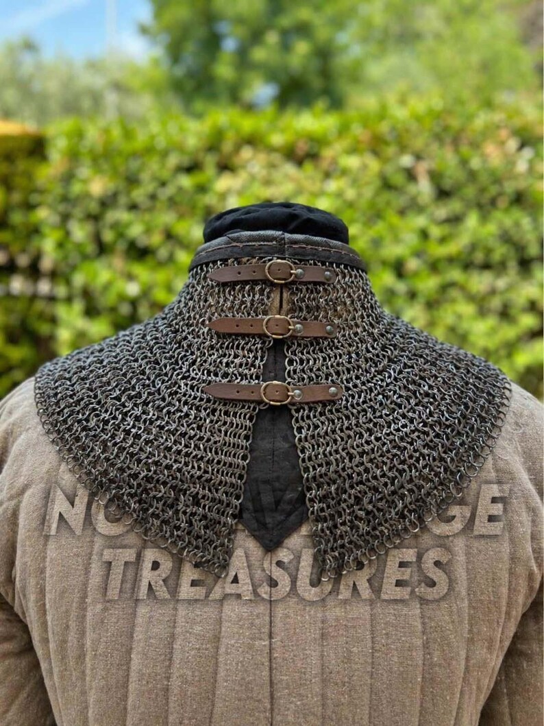 Medieval Chainmail Gorget – 8mm Mild Steel | Lightweight Neck Armor for ...