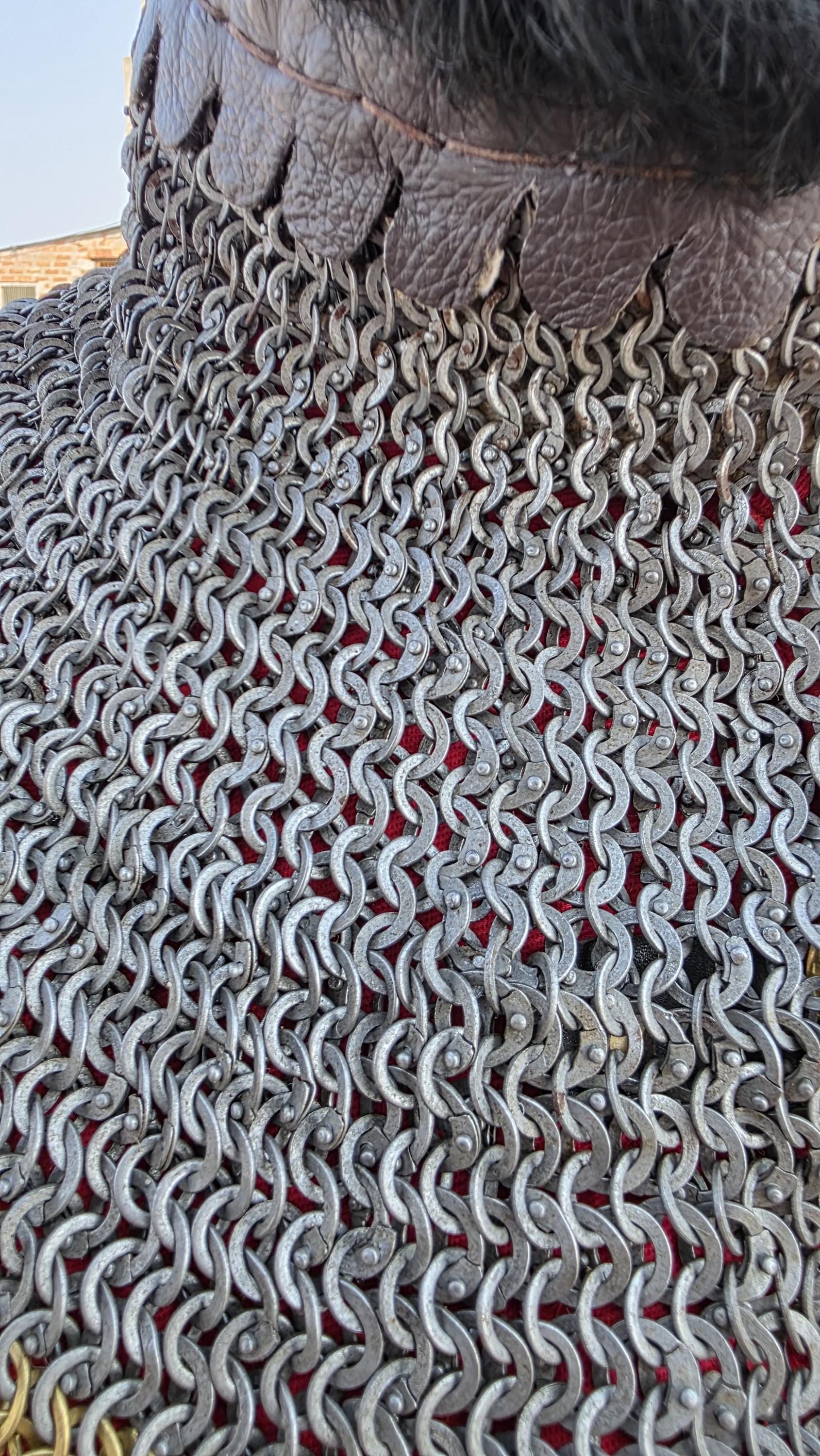 Medieval Chainmail Gorget Bishop Mantle | 6mm Flat Steel Rings, Leather ...
