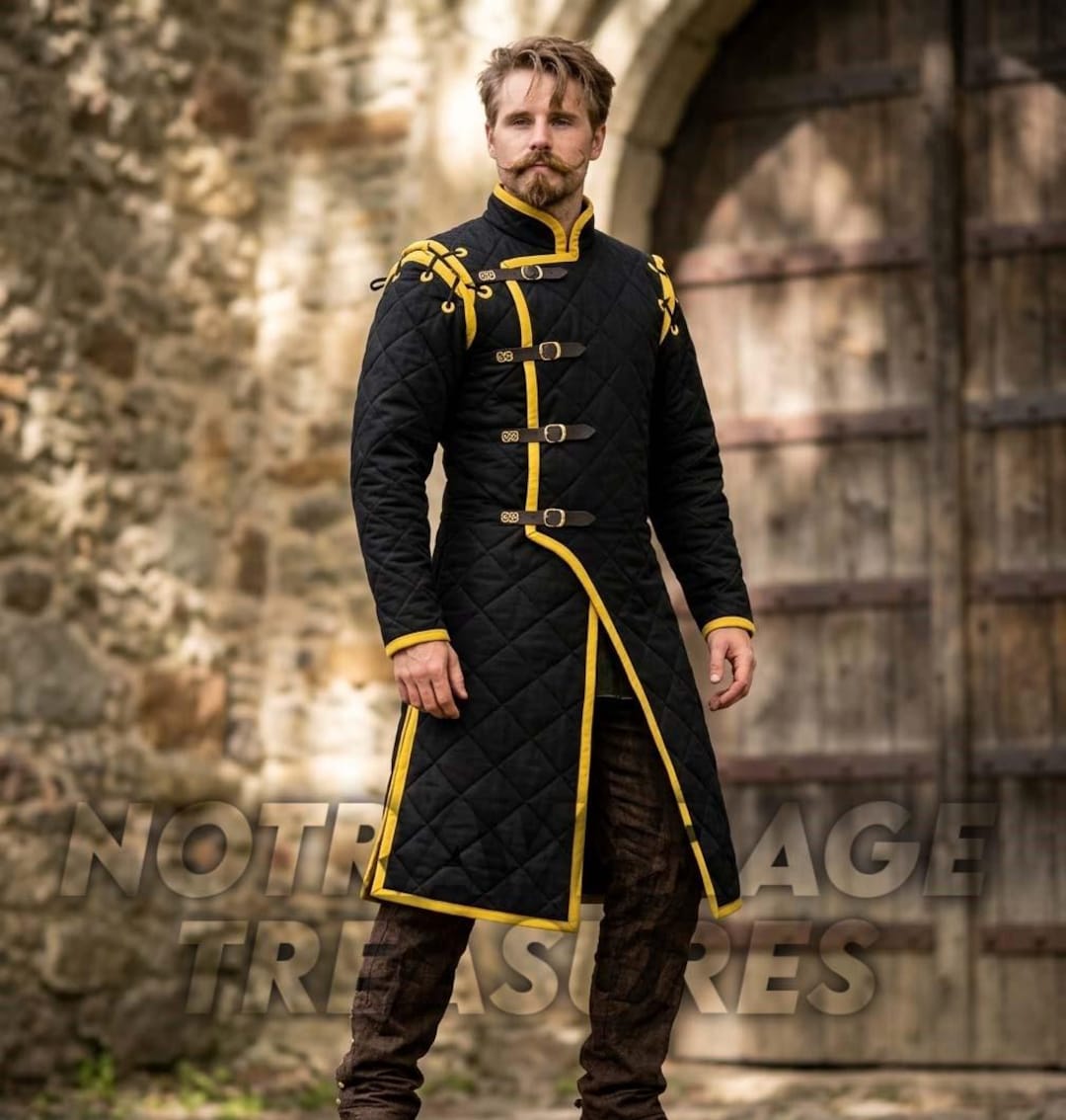 Medieval Gambeson Padded Armor Jacket – Viking Cotton Aketon Arming ...