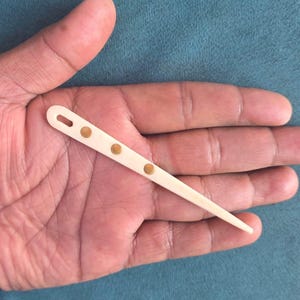 Viking Bone Nalbinding Needles  Brass Oval Eye  Yarn Knitting LARP Craft Tool