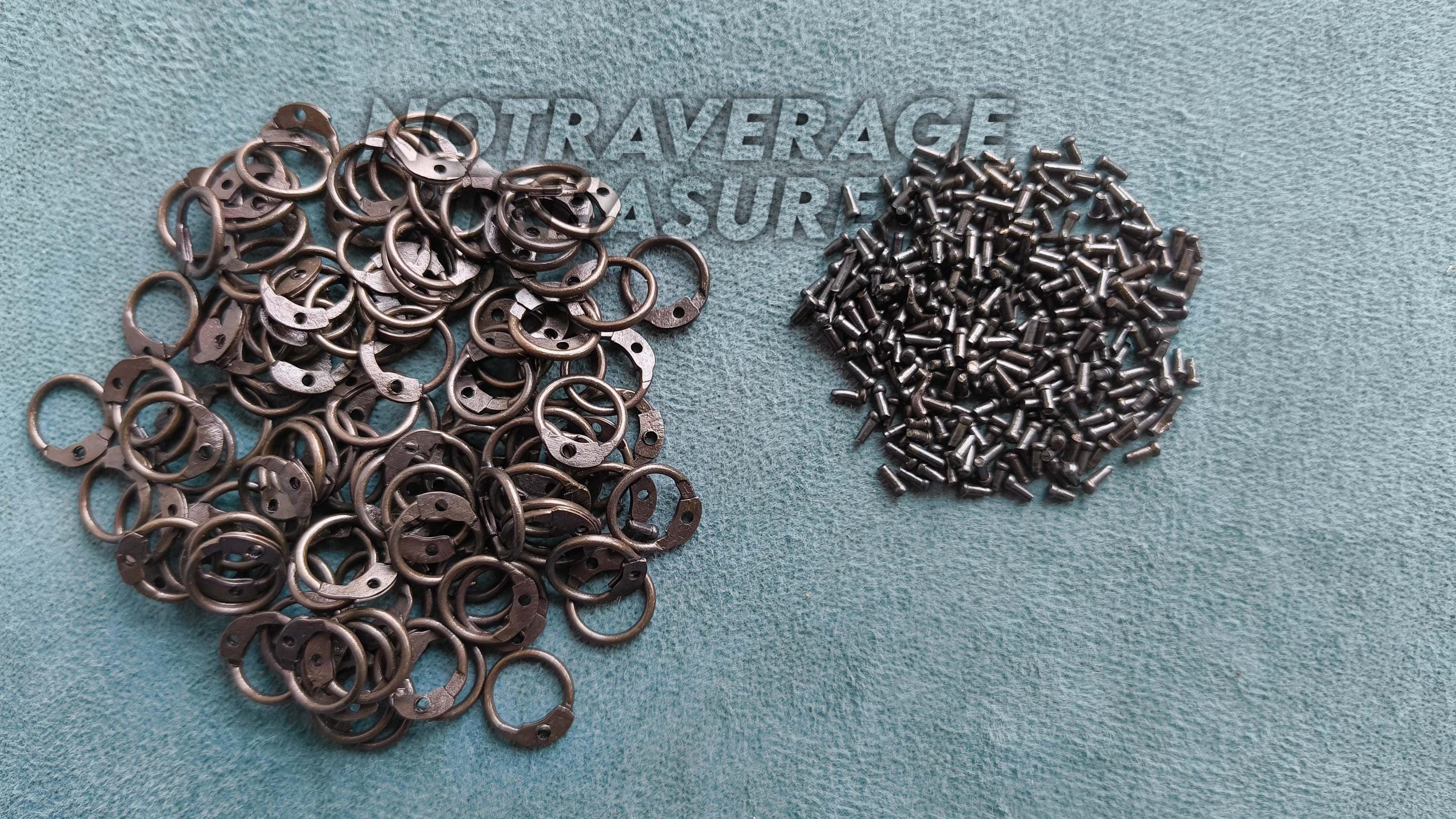 Black Riveted Round Rings With Dome Rivets – Chainmail Repair Kit for ...