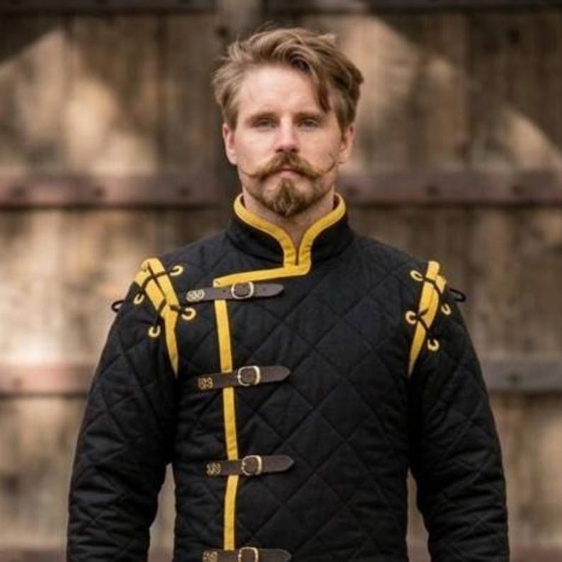 Medieval Gambeson Padded Armor Jacket – Viking Cotton Aketon Arming ...