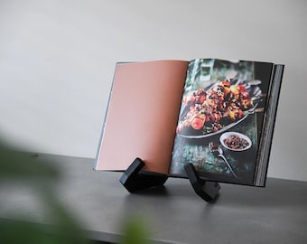 Soporte de madera para libros de cocina, organizador minimalista para libros de recetas, ideal para la decoración de la cocina.