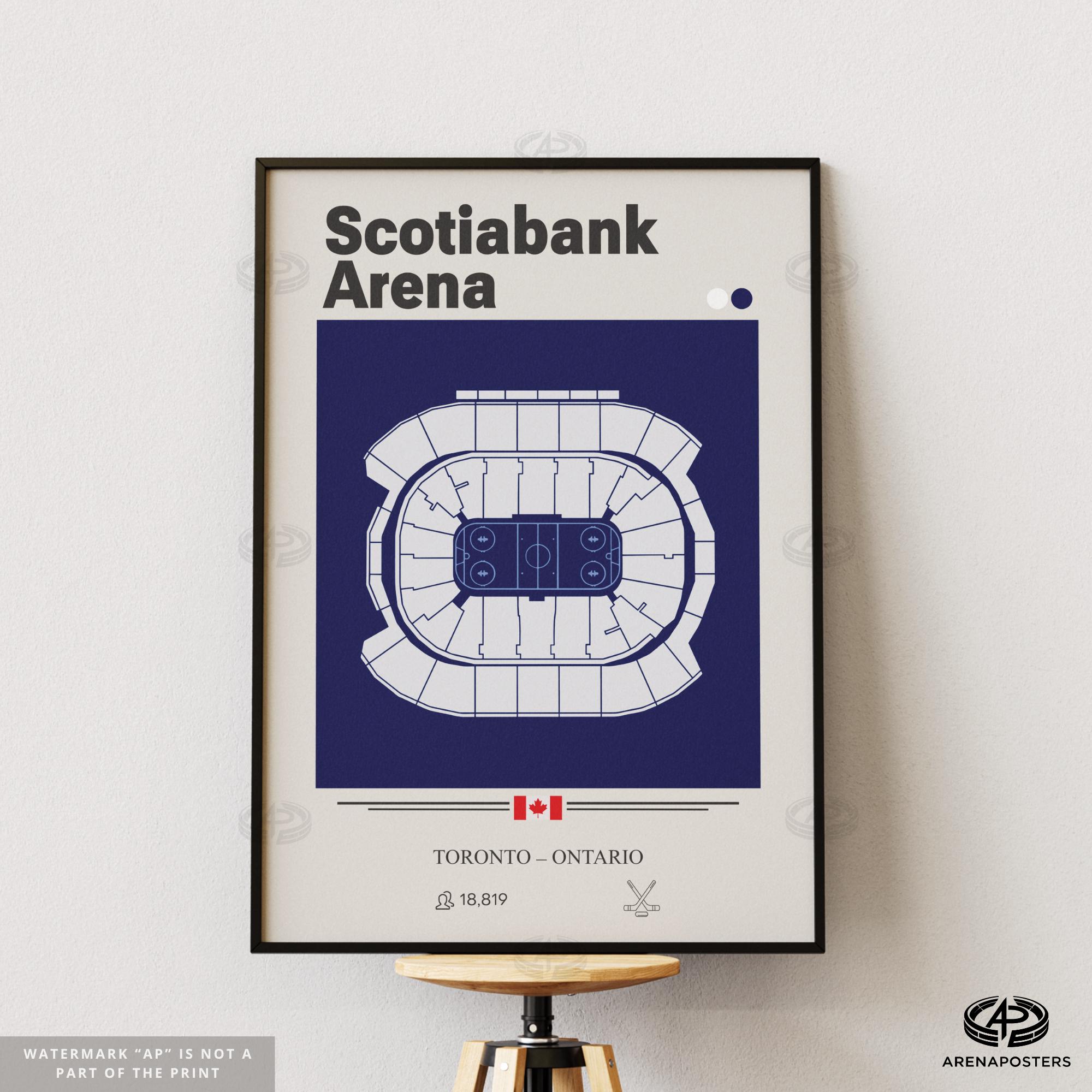 Affiche Scotiabank Arena, impression Maple Leafs de Toronto, affiche LNH Arena, art mural sport minimaliste, Mid-Century Modern, impression Leafs Aren