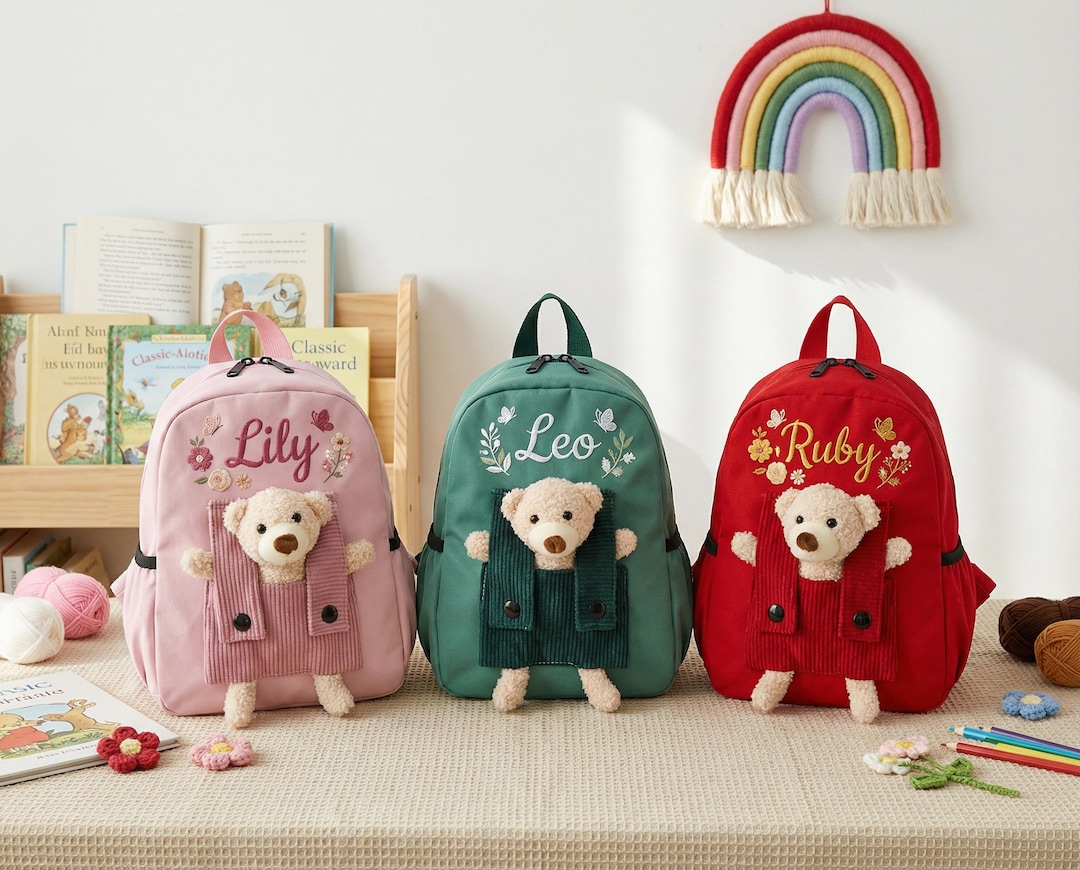 Monogrammed Kids Backpack, Custom Preschool Bag, Toddler School ...