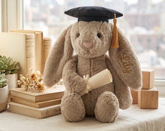 Personlig examenskanin plysch, Klass 2026 gosedjur, Universitetsexamenskanin plysch, Högskola och gymnasium, Minnessak