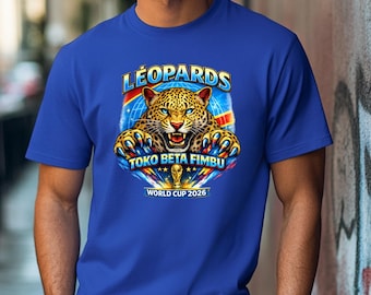 Leoparden, WC Tokobeta Fimbu T-Shirt, est Comfort Colors 1717 Fußball-WM 2026 Kongo, Sommer 2026. 52 Jahre Congo Tshirt, DRC eloko