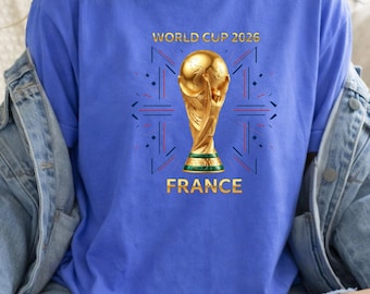 Frankreich Premium Comfort Colors C1717 T-Shirt, WM 2026, Fußball-Geschenk WM, Spieltag, Frankreich Spiel Fußball-T-Shirt, Sommer 2026 USA