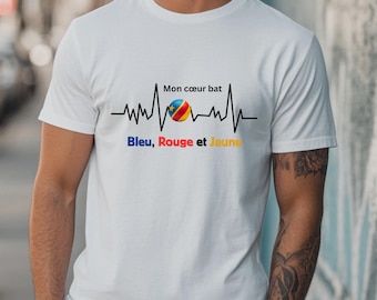 Mon coeur blaue Fledermaus T-Shirt, Comfort Colors 1717 T-Shirt, WM 2026, RDC, Fußball Tshirt, Football DRC, Spieltag, Sommer USA