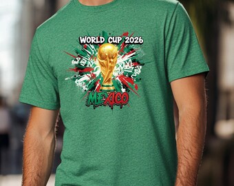 Mexiko WM Fußball 2026, Unisex Premium Comfort Farben C1717 T-Shirt, Fußball-T-Shirt, Spieltag, Fußball-Sommer-USA-T-Stück, Mexique