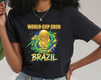 Brasilien WM 2026 USA Unisex T-Shirt, Komfort Farben 1717, Spieltag, Fußball Geschenk T-Shirt, Brasilien T-Shirt, Fußball WM Brasilien Tee