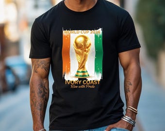 Côte d’Ivoire World Cup 2026 Unisex T-Shirt, Elfenbeinküste Comfort Colors C1717 Abschlag Fußball-WM, Fußball Geschenk, Afrika-Abschlag