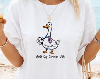 World Cup USA 2026 Goose patriotisches T-Shirt, Comfort Colors C1717, Matchday, Football Tee, WM Sommer 2026 USA, Fussball USA Tee