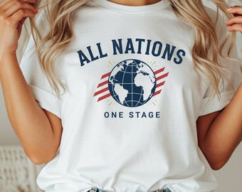 Alle Völker. One Stage WM Fußball Best T-shirt 2026, Comfort Colors 1717 Fußball Geschenk Tshirt, Sommer 2026 Spieltag Spiel, Bunt und Bunt
