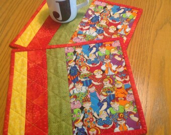 Assorted Shabby Cottage Chic Quilted Candle Mats 8x8 Vintage Look Floral Mug Rugs