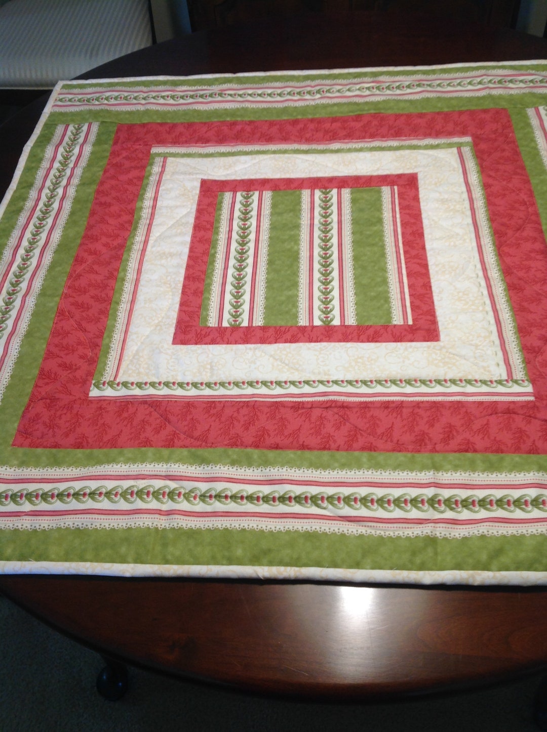 Spring Table Topper Spring Table Topper Square Table Topper Coral and Spring - Etsy