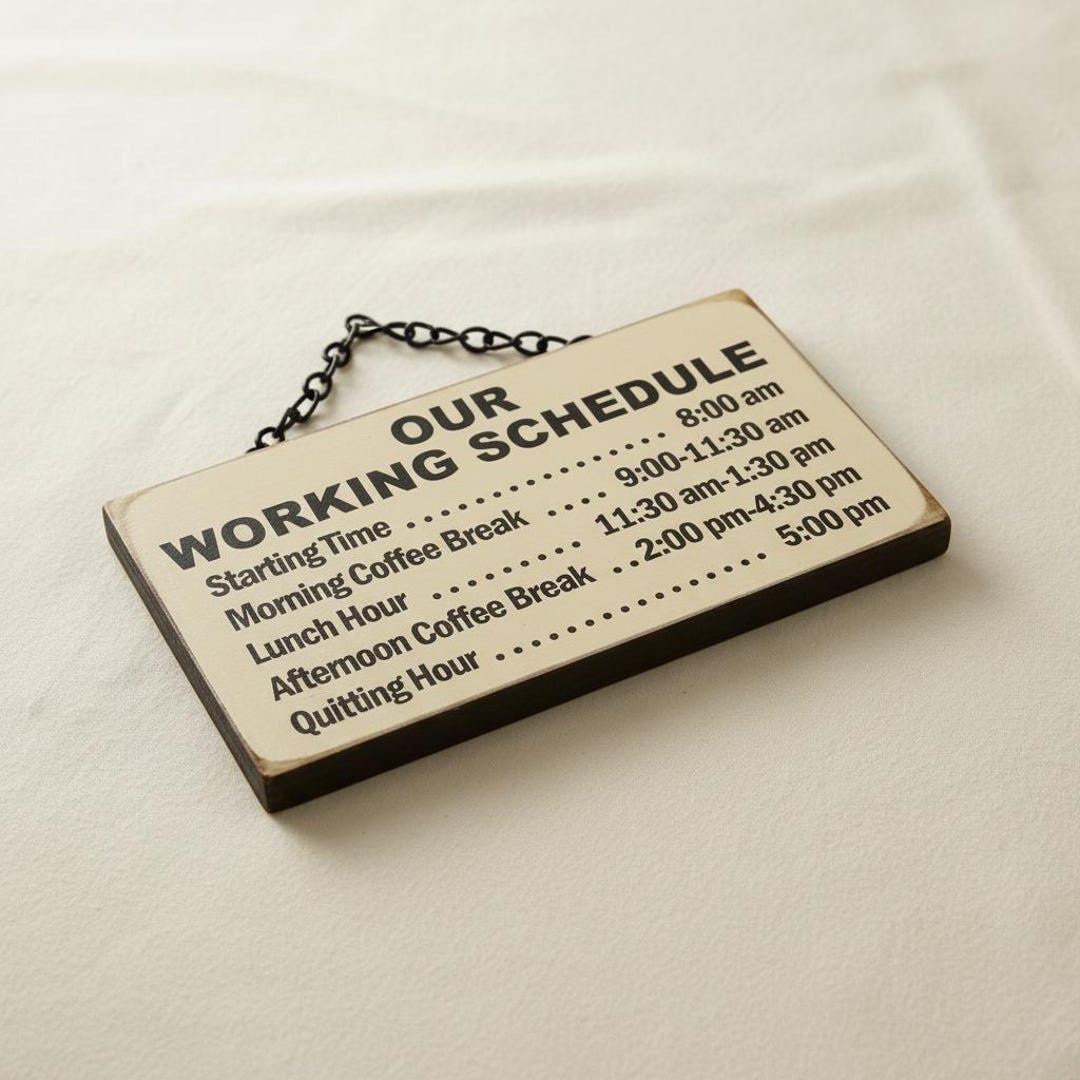 Fun Break Time Sign Funny Wooden Work Schedule Sign, Rustic Office Humor Plaque, Desk Decor ...