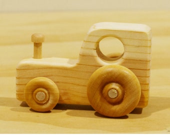 1 ea. Pine Wood Toy Tractor, Old-fashioned