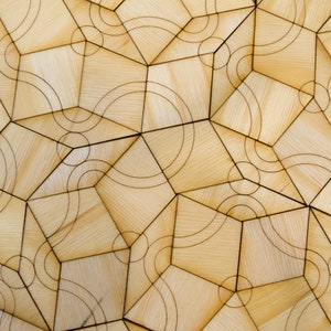Penrose P3 River Tiles, Mathematical Puzzle, Pentagon, Tile Puzzle, Physics Puzzle, 89 golden diamonds, 55 lozenges, Pattern Blocks, STEM