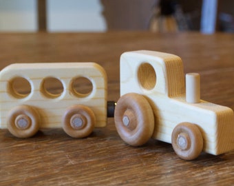 1 ea. Pine Wood Toy Train, Old-fashioned