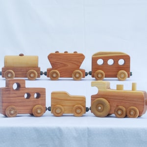 Train, Redwood, Heirloom and Handmade, Toy Train, Magnetic Connectors