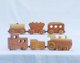 Train, Redwood, Heirloom and Handmade, Toy Train, Magnetic Connectors