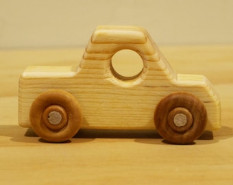 1 ea. Toy Jeep Pickup Truck, Pine Wood