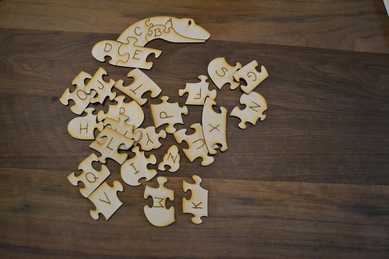 Snake Alphabet Wooden Puzzle Baltic Birch Plywood Etsy