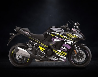 Ninja 1000SX Decal Kit | Aggressive Beast Mask Design | Racing Graphics Stickers | Custom Color Motorcycle Decals