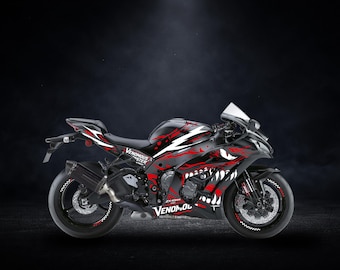 ZX-10RR Decal Kit | Aggressive Beast Mask Design | Racing Graphics Stickers | Custom Color Motorcycle Decals