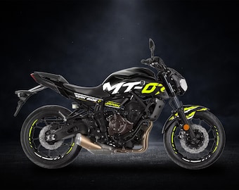 MT-07 2018-2020 Decal Kit | Aggressive Beast Mask Design | Racing Graphics Stickers | Custom Color Motorcycle Decals