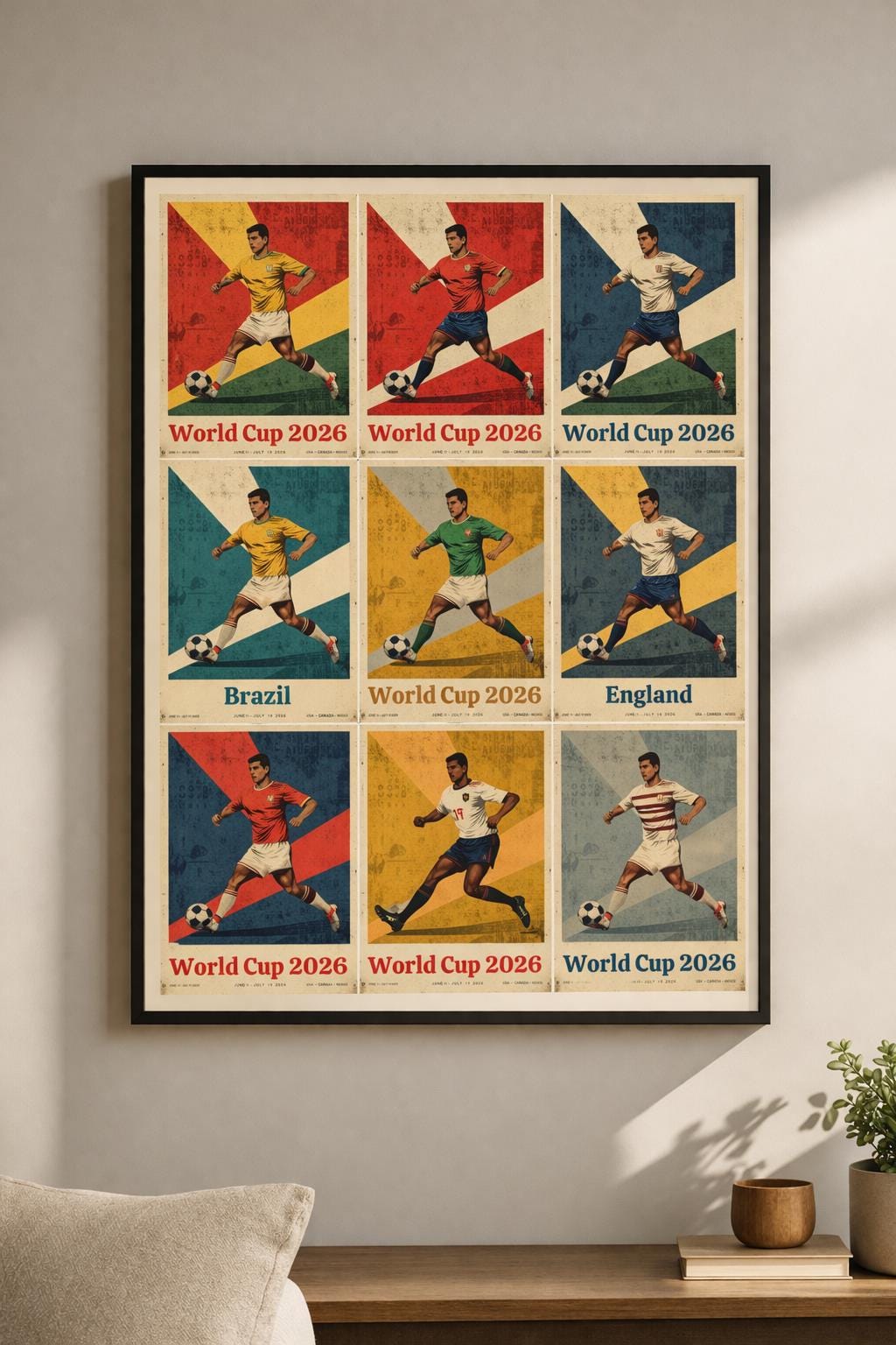 Vintage World Cup 2026 Poster – Retro Football Wall Art - Etsy
