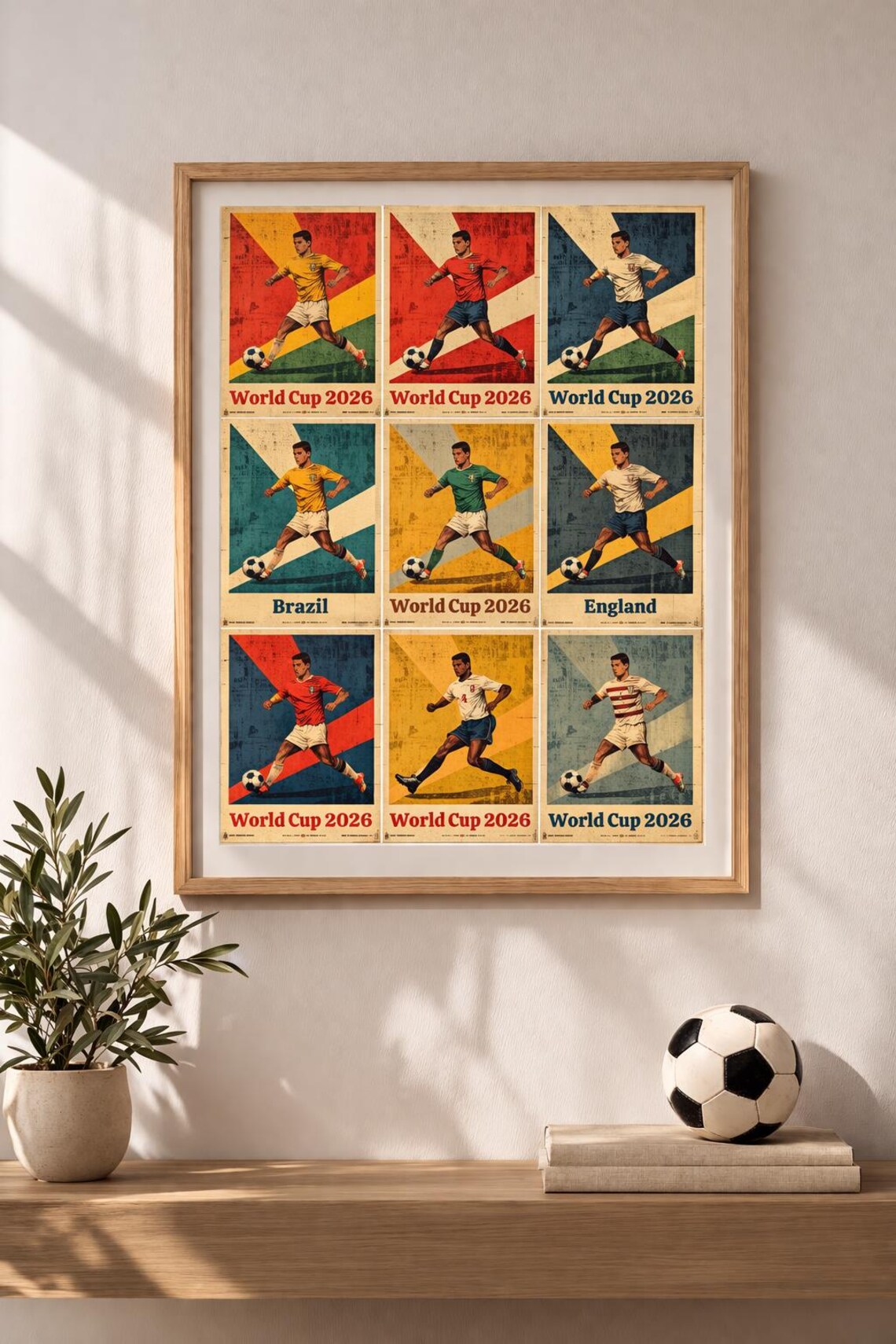 Vintage World Cup 2026 Poster – Retro Football Wall Art - Etsy
