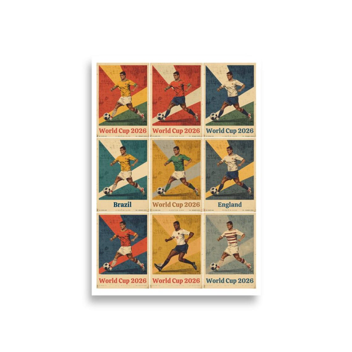 Vintage World Cup 2026 Poster – Retro Football Wall Art - Etsy