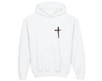 Jesus Way sign Hoodie | Cross chest youth sweatshirt