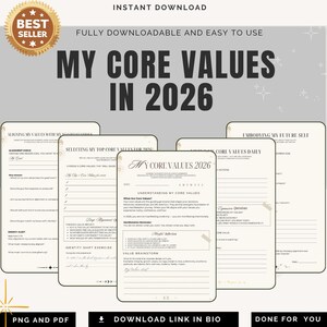 Life Purpose Identity Discovery PNG PDF Core Values Alignment Map Personal Growth Success Manual Internal Compass Soul Evolution Guide Page