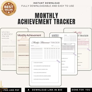 Mapa de progreso de victoria mensual definitivo PNG PDF Seguimiento de hitos de éxito y logro de objetivos Hoja de trabajo de revisión de productividad Hoja de diario de crecimiento