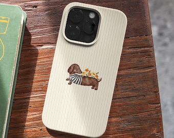Funda para teléfono con diseño de perro salchicha, carcasa resistente con estampado de perro salchicha para iPhone, Samsung, Google Pixel (MagSafe)