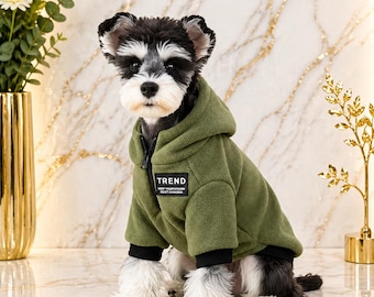 Hondensweater met capuchon, milieuvriendelijke puppywinterkleding, gezellige huisdierkleding met ritssluiting