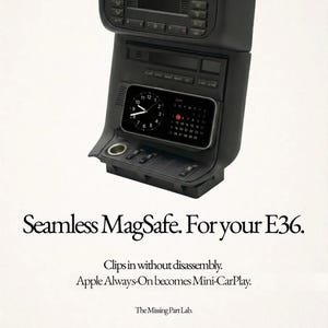 BMW E36 Seamless Wireless Magnetic Charger/ MagSafe Phone Mount V2 - OEM+ Look Interior Upgrade - Plug & Play, No Drilling