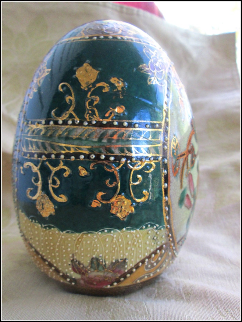 Sale Vintage Satsuma Egg Japanese Ceramic Decorative Egg Etsy