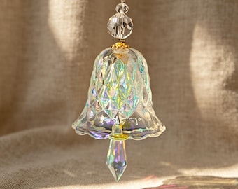 Crystal Bell Suncatcher Glass Wind Chime Gift For Home Car Wedding Christmas Decor